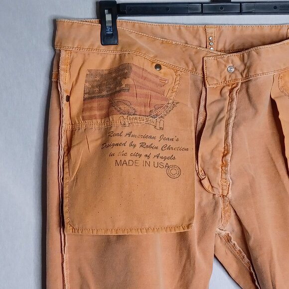 Robin's Jean Pants Mens 36 Apricot Velvet Slim Straight Casual HipHop Streetwear - Picture 13 of 14